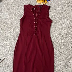 Low cut dress with detailing on the front